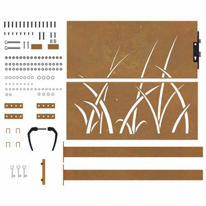 Gartentor 100x100 cm Cortenstahl Gras-Design