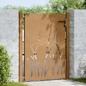 Gartentor 100x125 cm Cortenstahl Gras-Design