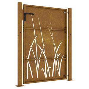 Gartentor 100x125 cm Cortenstahl Gras-Design