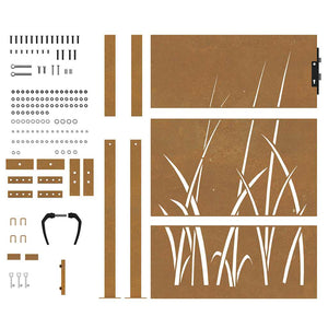 Gartentor 100x125 cm Cortenstahl Gras-Design