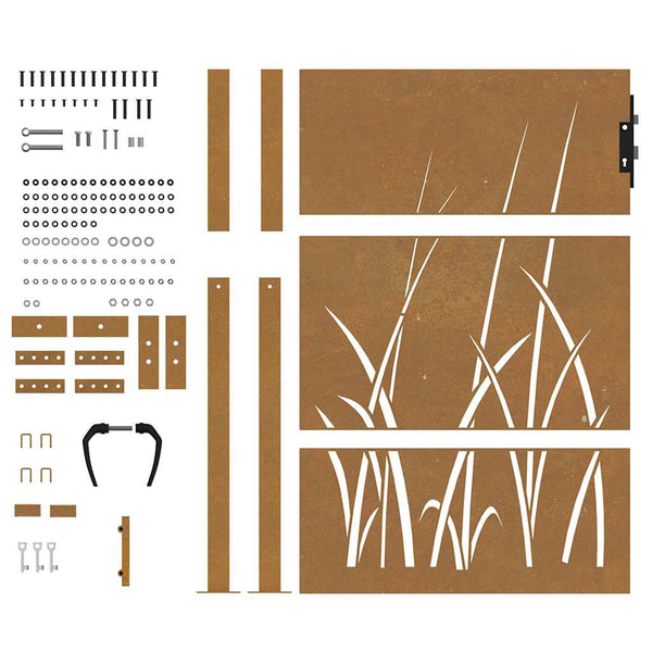 Gartentor 100x125 cm Cortenstahl Gras-Design