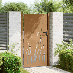 Gartentor 100x175 cm Cortenstahl Gras-Design