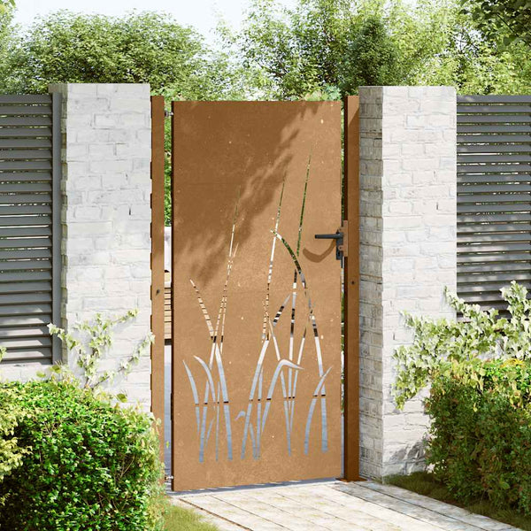 Gartentor 100x175 cm Cortenstahl Gras-Design