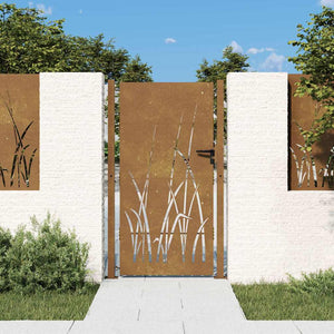Gartentor 100x175 cm Cortenstahl Gras-Design