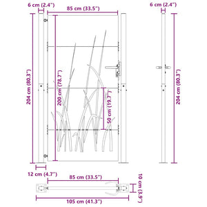 Gartentor 100x200 cm Cortenstahl Gras-Design