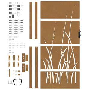 Gartentor 100x200 cm Cortenstahl Gras-Design