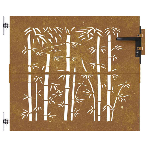 Gartentor 85x75 cm Cortenstahl Bambus-Design