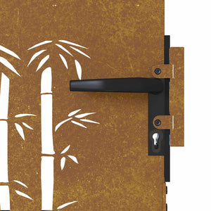 Gartentor 85x75 cm Cortenstahl Bambus-Design