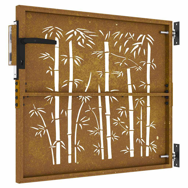 Gartentor 85x100 cm Cortenstahl Bambus-Design