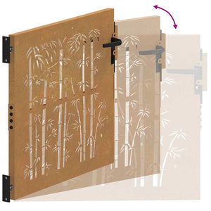 Gartentor 85x100 cm Cortenstahl Bambus-Design