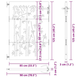 Gartentor 85x125 cm Cortenstahl Bambus-Design