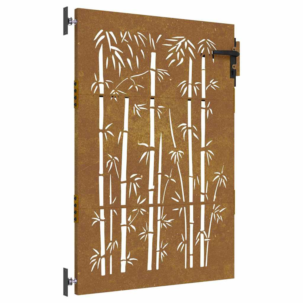 vidaXL Portail de jardin 85x150 cm acier Corten motif bambou