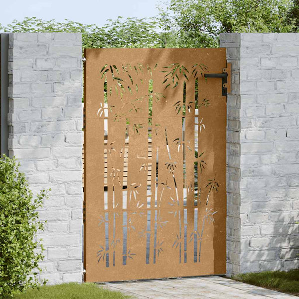 Gartentor 85x150 cm Cortenstahl Bambus-Design