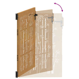 Gartentor 85x150 cm Cortenstahl Bambus-Design