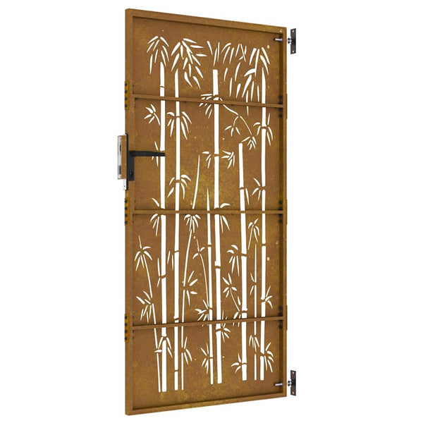 Gartentor 85x175 cm Cortenstahl Bambus-Design