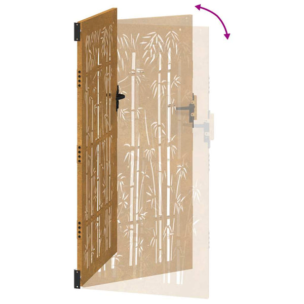 Gartentor 85x175 cm Cortenstahl Bambus-Design