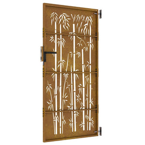 Gartentor 85x200 cm Cortenstahl Bambus-Design