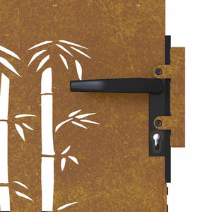 Gartentor 85x200 cm Cortenstahl Bambus-Design