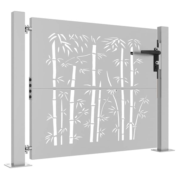 Gartentor 100x75 cm Cortenstahl Bambus-Design