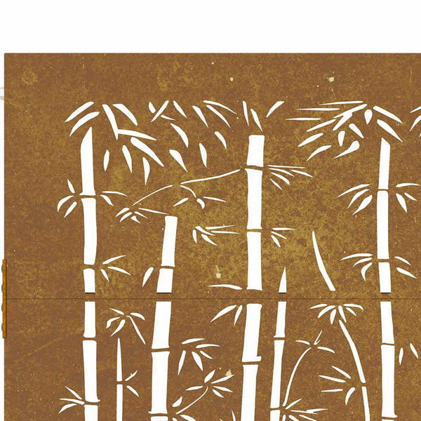 Gartentor 100x75 cm Cortenstahl Bambus-Design