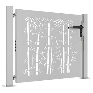 Gartentor 100x100 cm Cortenstahl Bambus-Design