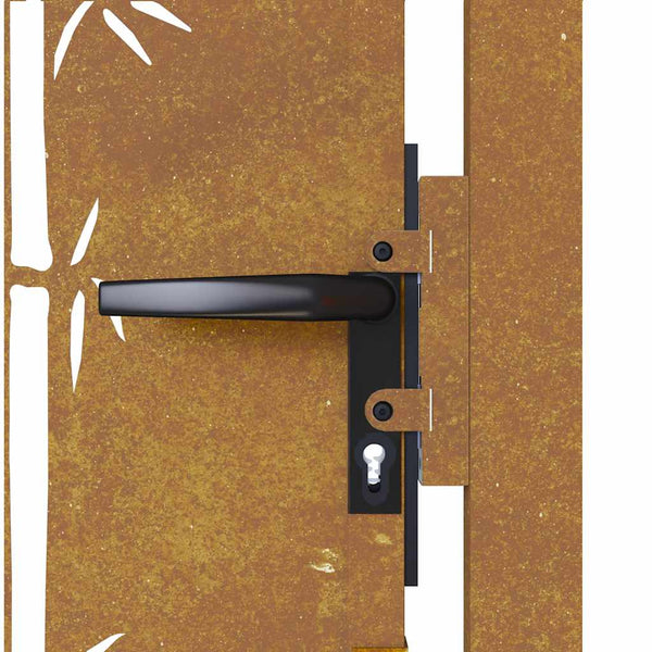 Gartentor 100x100 cm Cortenstahl Bambus-Design