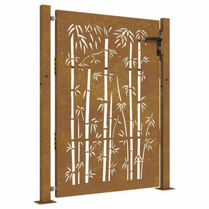 Gartentor 100x150 cm Cortenstahl Bambus-Design