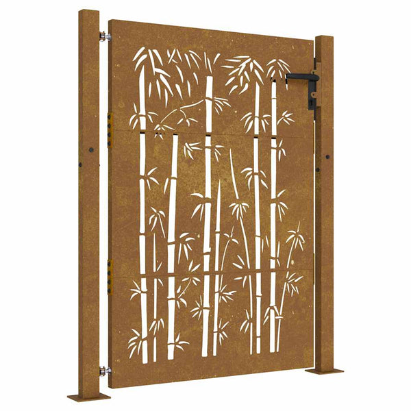 Gartentor 100x150 cm Cortenstahl Bambus-Design