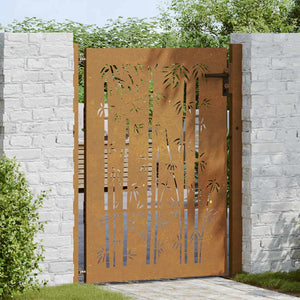Gartentor 100x150 cm Cortenstahl Bambus-Design