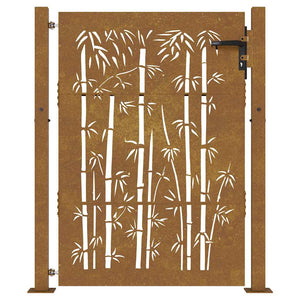 Gartentor 100x150 cm Cortenstahl Bambus-Design