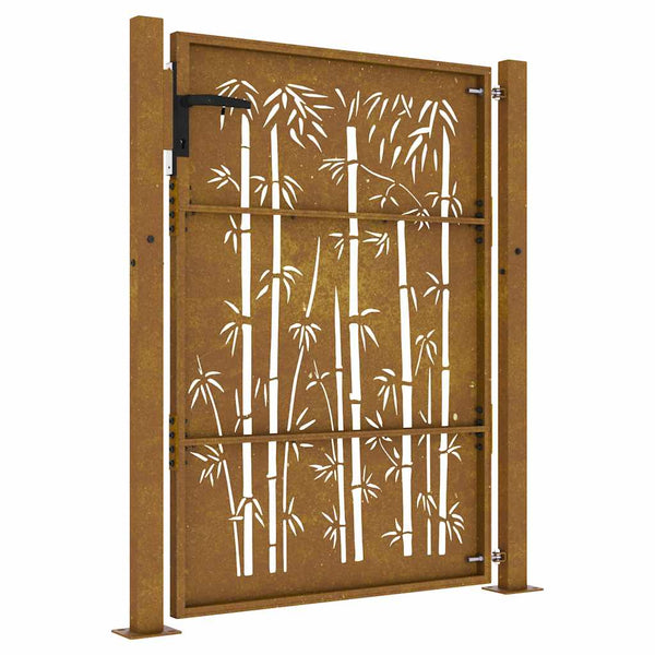 Gartentor 100x150 cm Cortenstahl Bambus-Design