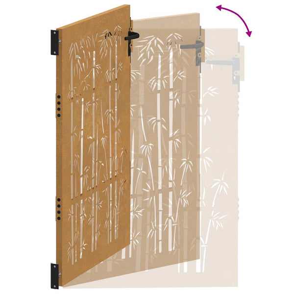Gartentor 100x150 cm Cortenstahl Bambus-Design