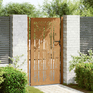 Gartentor 100x200 cm Cortenstahl Bambus-Design