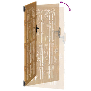 Gartentor 100x200 cm Cortenstahl Bambus-Design