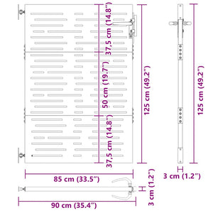 Gartentor 85x125 cm Cortenstahl Quadratisches Design