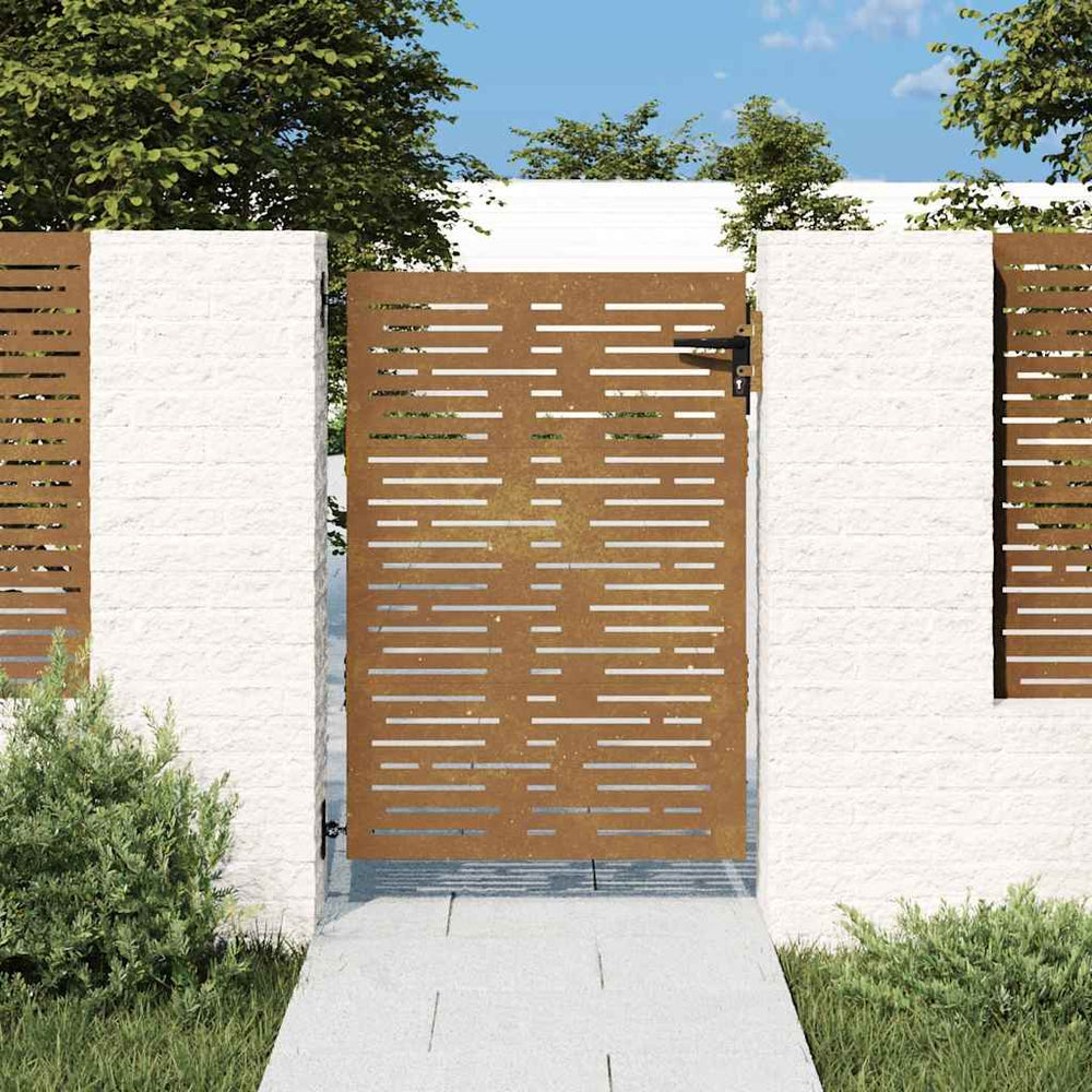 vidaXL Portillon de jardin 85x125 cm acier Corten Design carré