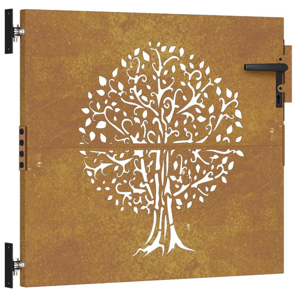 vidaXL Portail de jardin 85x150 cm Acier Corten Design carré
