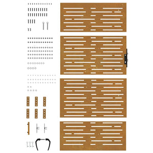 Gartentor 85x175 cm Cortenstahl Quadratisches Design
