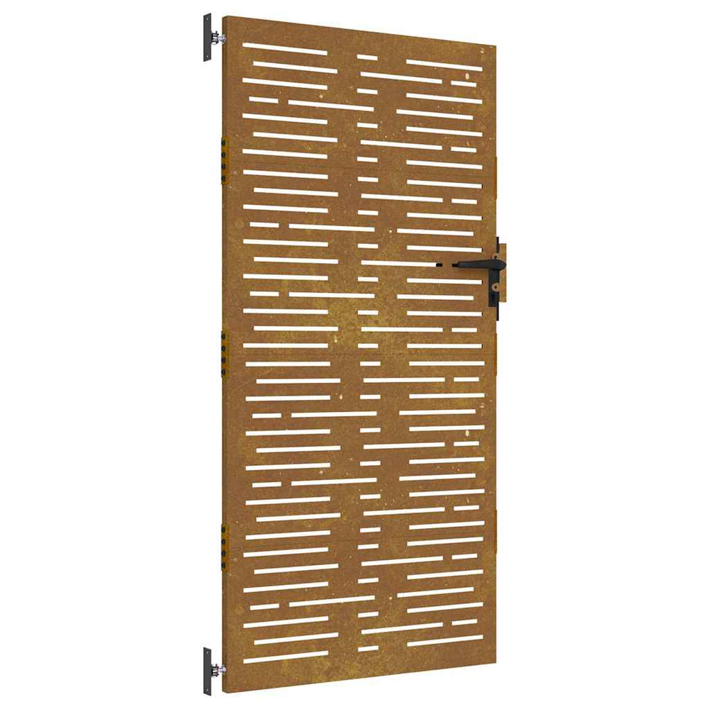vidaXL Portail de jardin 85x200 cm en acier Corten, design carré