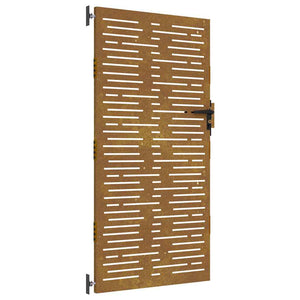 Gartentor 85x200 cm Cortenstahl Quadratisches Design