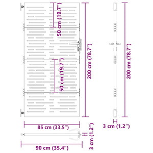 Gartentor 85x200 cm Cortenstahl Quadratisches Design