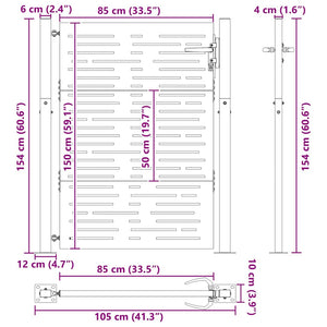 Gartentor 100x150 cm Cortenstahl Quadratisches Design