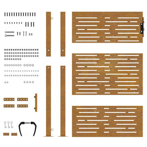 Gartentor 100x150 cm Cortenstahl Quadratisches Design