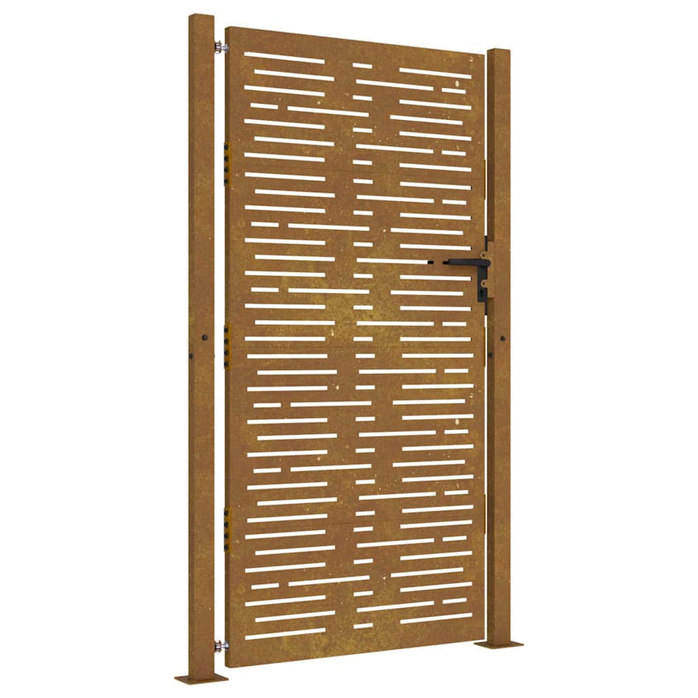 vidaXL Portillon de jardin 100x175 cm Acier Corten Design carré