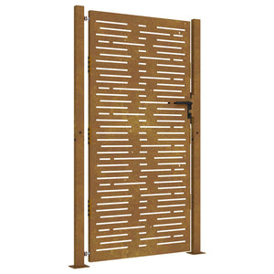 Gartentor 100x175 cm Cortenstahl Quadratisches Design