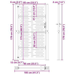 Gartentor 100x175 cm Cortenstahl Quadratisches Design