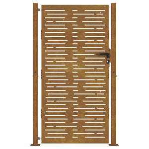 Gartentor 100x175 cm Cortenstahl Quadratisches Design
