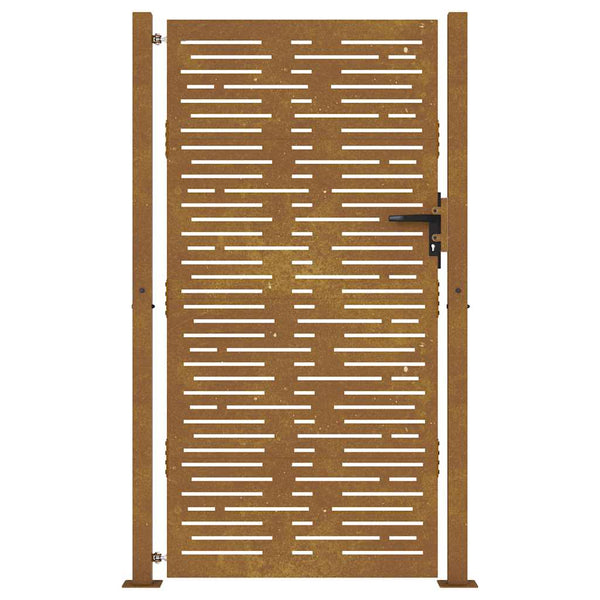 Gartentor 100x175 cm Cortenstahl Quadratisches Design