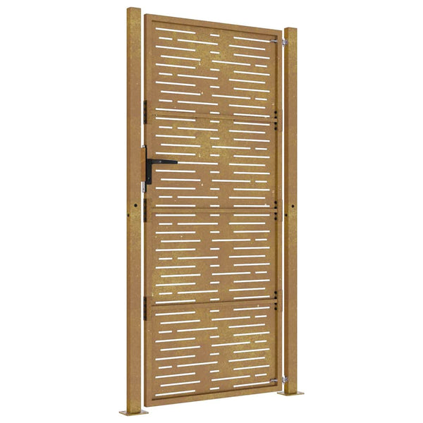 Gartentor 100x175 cm Cortenstahl Quadratisches Design