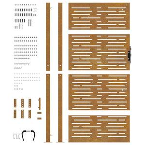 Gartentor 100x175 cm Cortenstahl Quadratisches Design